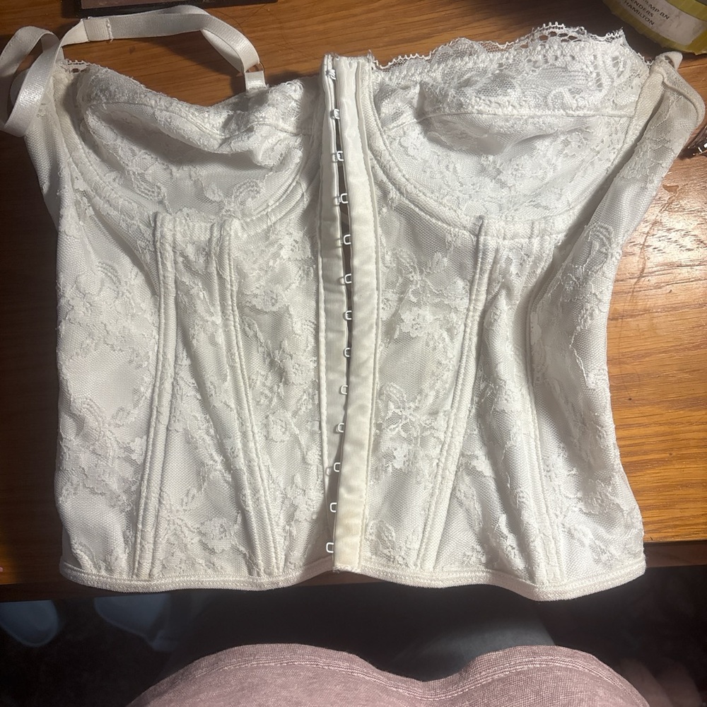 Elegant White Lace Corset Top